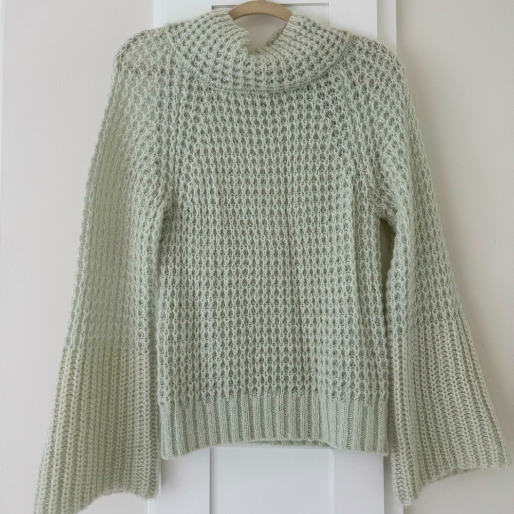 Maeve Light Green Cowl Neck Sweater